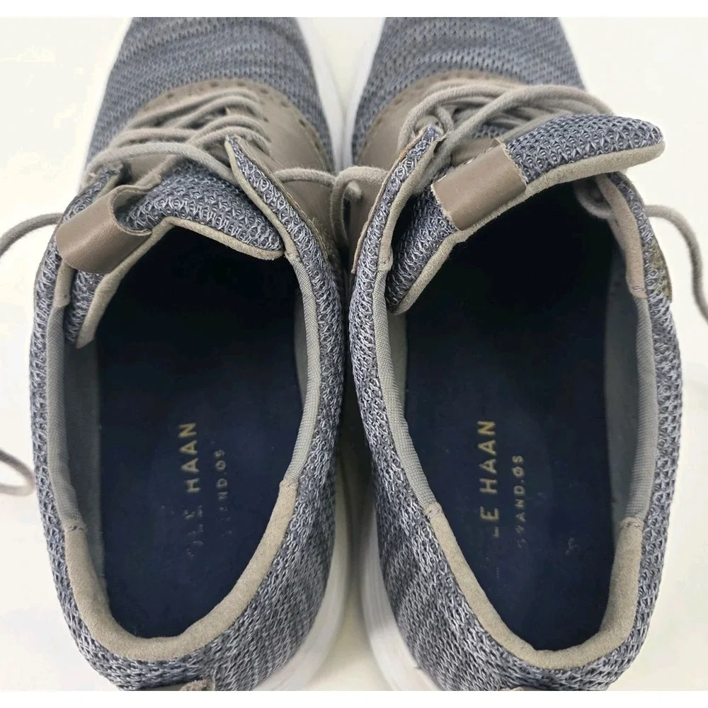 COLE HAAN GRAND TOUR KNIT OXFORDS MENS SIZE 9.5 M GRAY BROWN CASUAL SHOES C31346